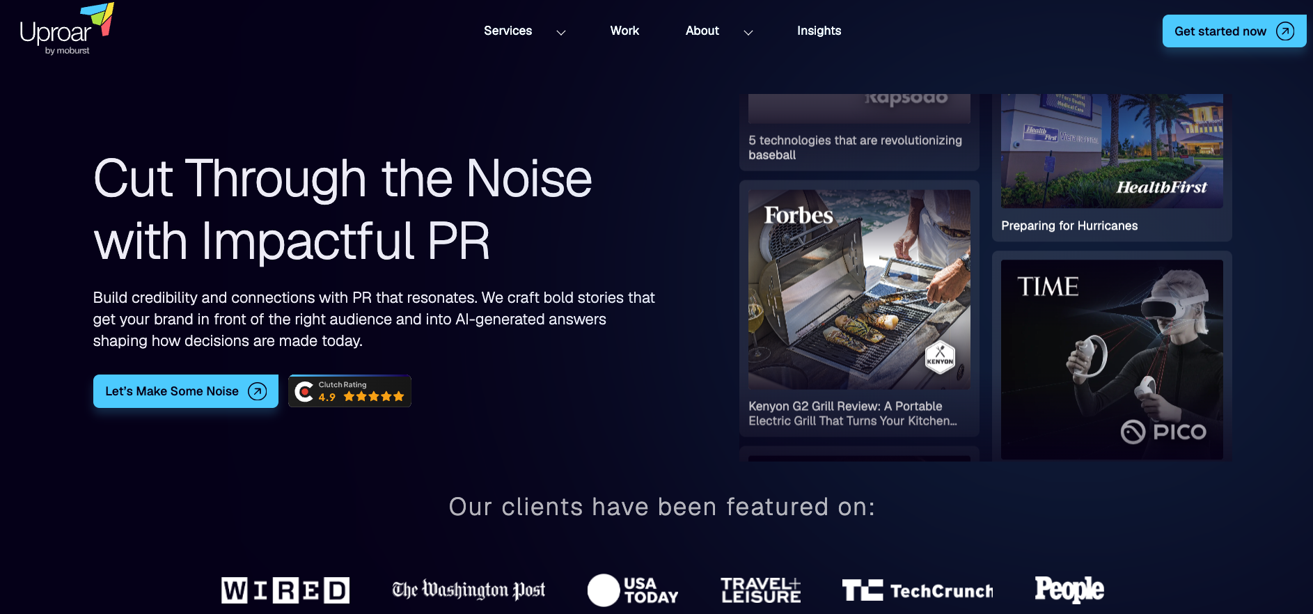 Uproar by Moburst — desktop view