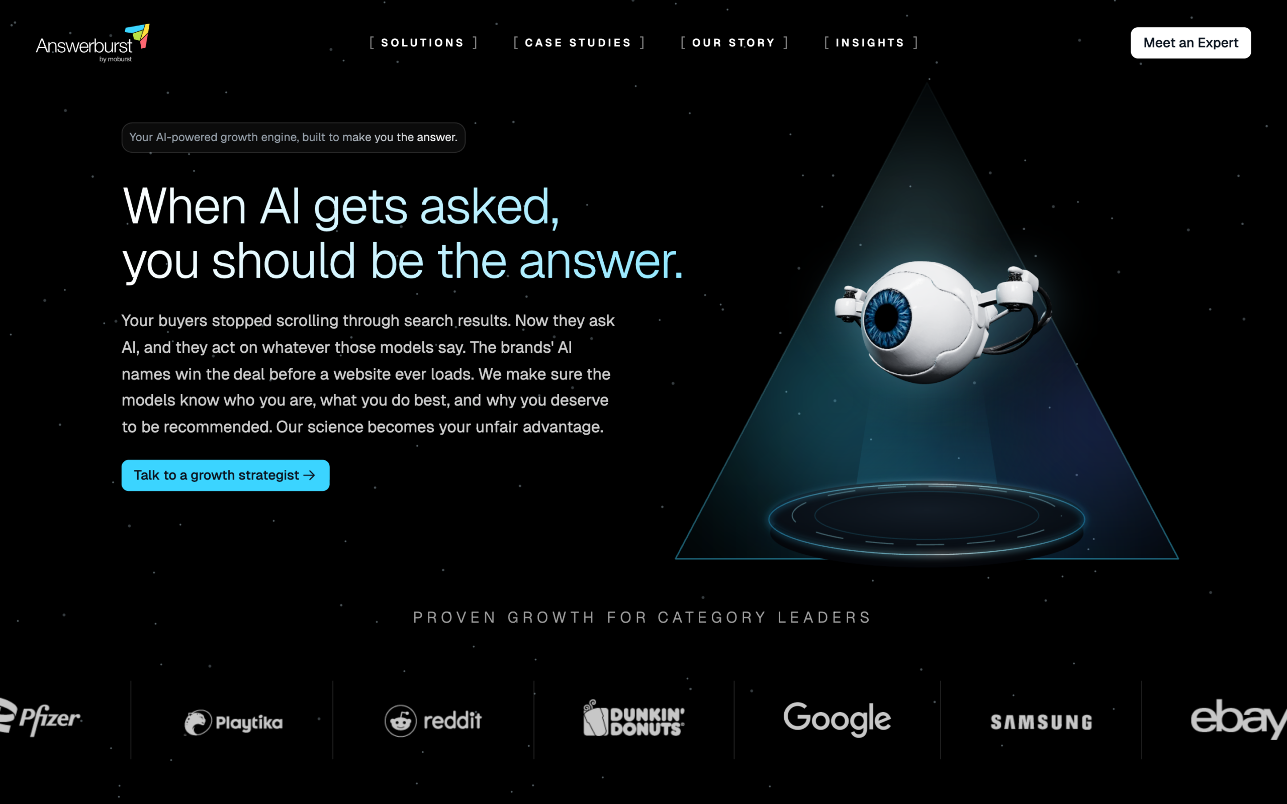 Answerburst — desktop view