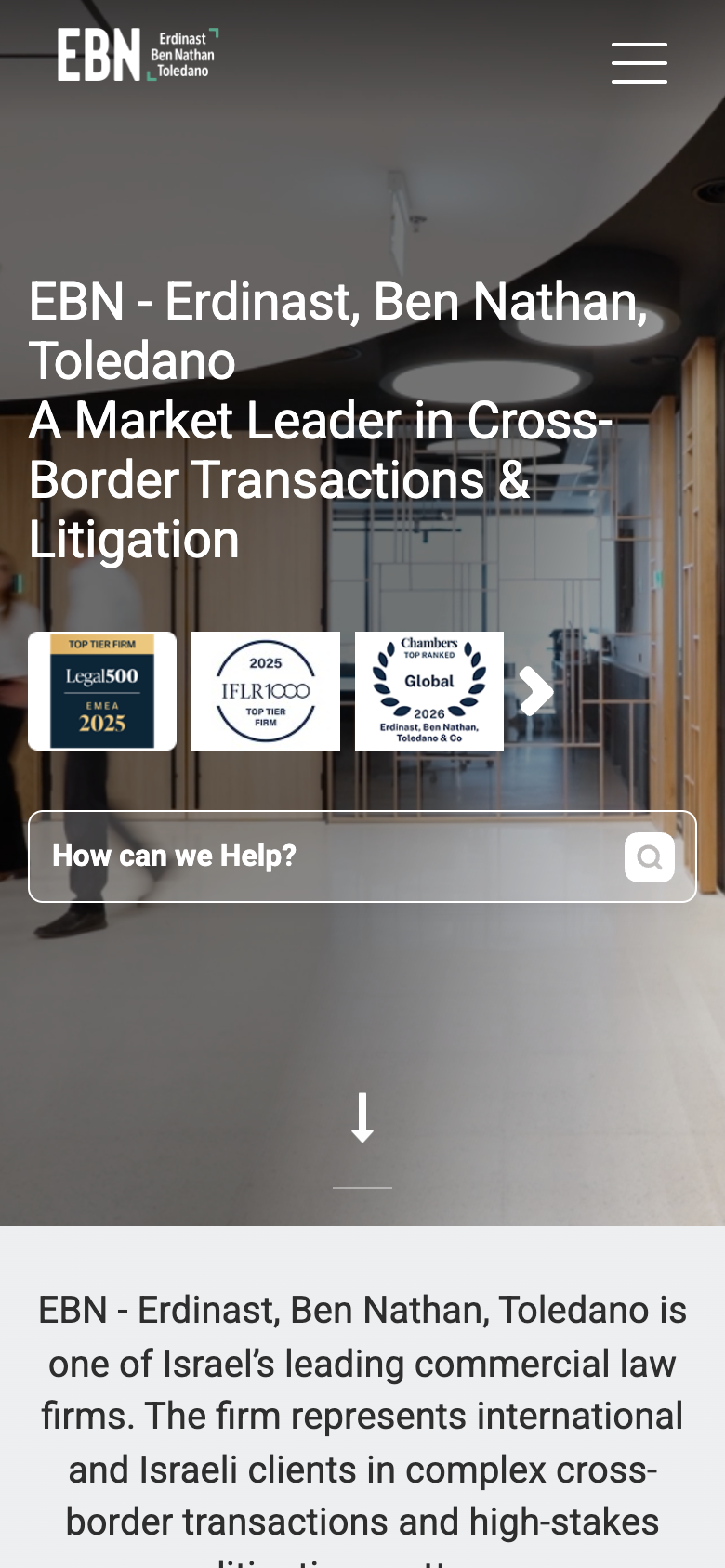 EBN Law firm — mobile view