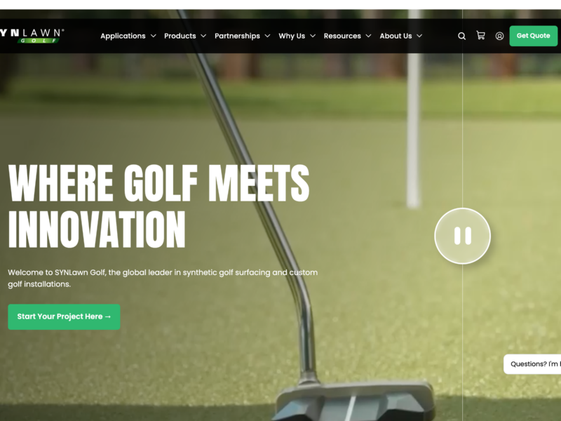 SYNLawn Golf — desktop view