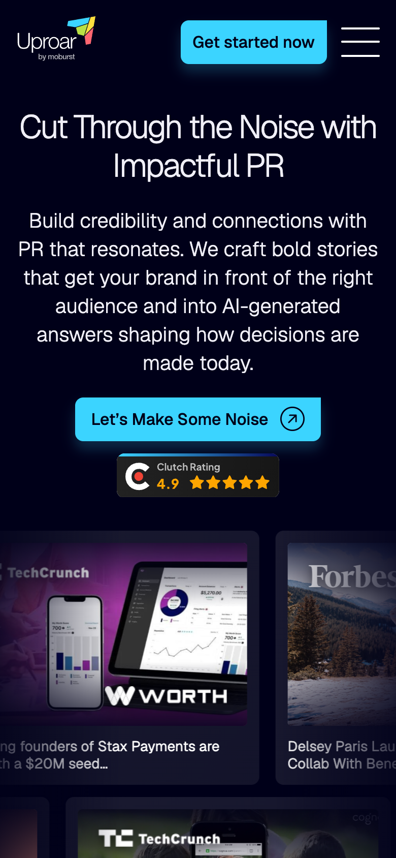 Uproar by Moburst — mobile view